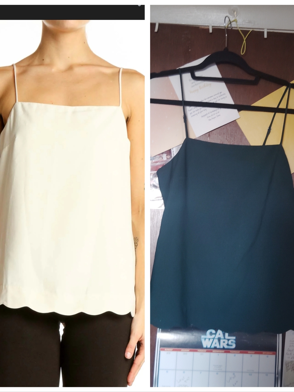 J.CREW Scalloped Hem Camisole Top - Forest Green Size 2